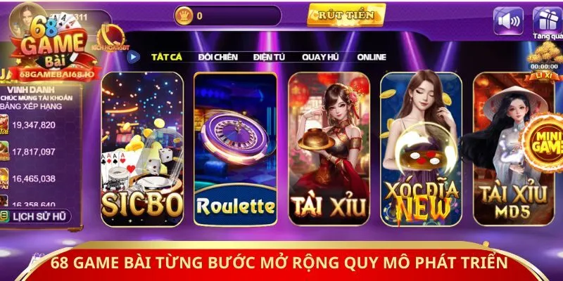 68 Game Bài từng bước mở rộng quy mô phát triển 
